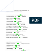 Grammar Worksheet For and Since For Since