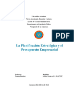 La Planeación Estratégica Y EL Presupuesto Empresarial