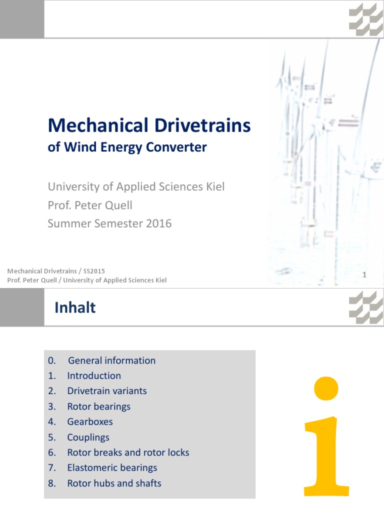 Mechanical Drivetrains for Wind Turbines | PDF | Wind Turbine ...