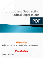 8.4 Addition Subtraction Using Radicals