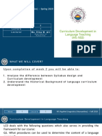 MS Applied Linguistics (Humanities) - Spring 2020: Curriculum Development in Language Teaching (HS-502)