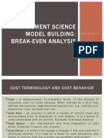 Management Science Model Building: Break-Even Analysis: Rochelle Ann D. Chil, Cpa