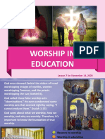 Worship in Education: Lesson 7 For November 14, 2020
