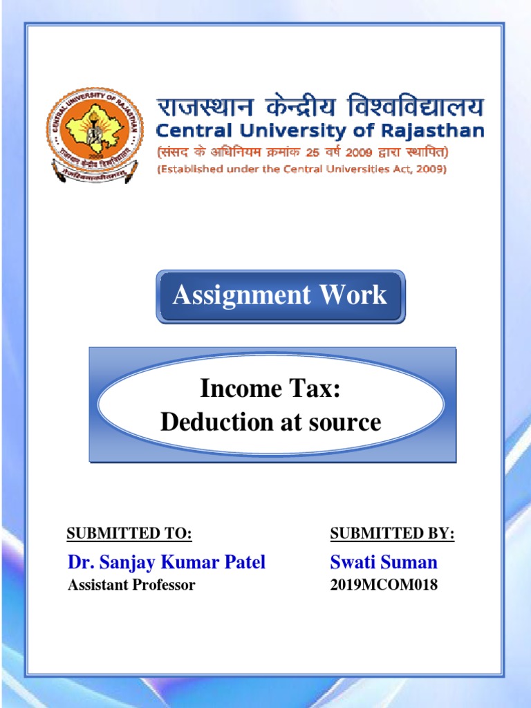 Tax Deduction at Source | PDF | Tax Refund | Tax Deduction