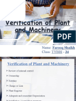 Verif. of Plant and Machinery