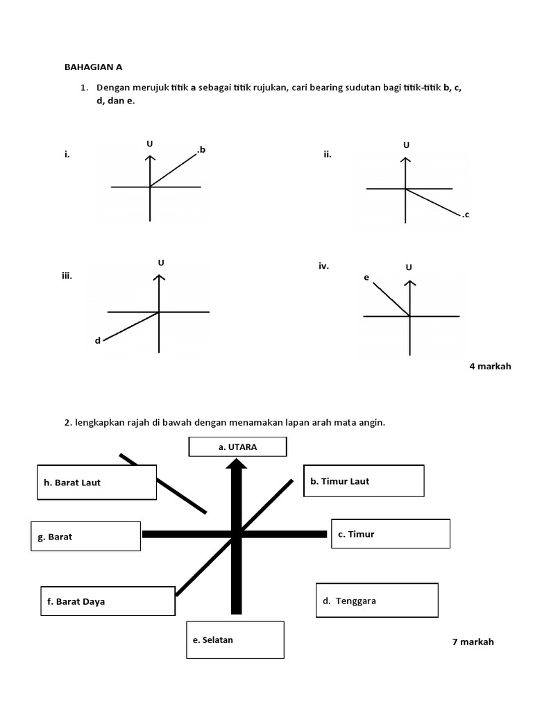 Tingkatan 1 Bearing Sudutan Jawapan