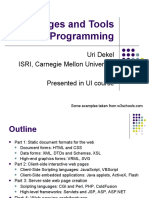 Languages and Tools For Web Programming: Uri Dekel ISRI, Carnegie Mellon University Presented in UI Course