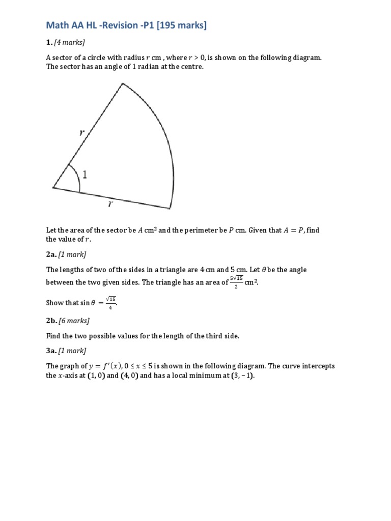 IB Math AA (数学AA) HL過去問10年分　(1) IB Math AA (数学AA) HL過去問10年分 (1)