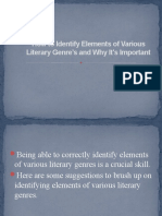 5.how To Identify Elements of Various Literary Genre's
