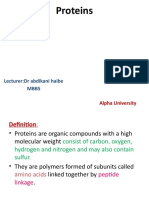 Proteins: Lecturer:Dr Abdikani Haibe Mbbs