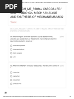 05 - 03 - 2021 - Me - R2016 / Chbcgs / Fe / Sem-1 / Mdc102 / Mech / Analysis and Synthesis of Mechanisms/Mcq