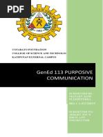 Gened 113 Purposive Communication: Cotabato Foundation College of Science and Technology Katipunan External Campus