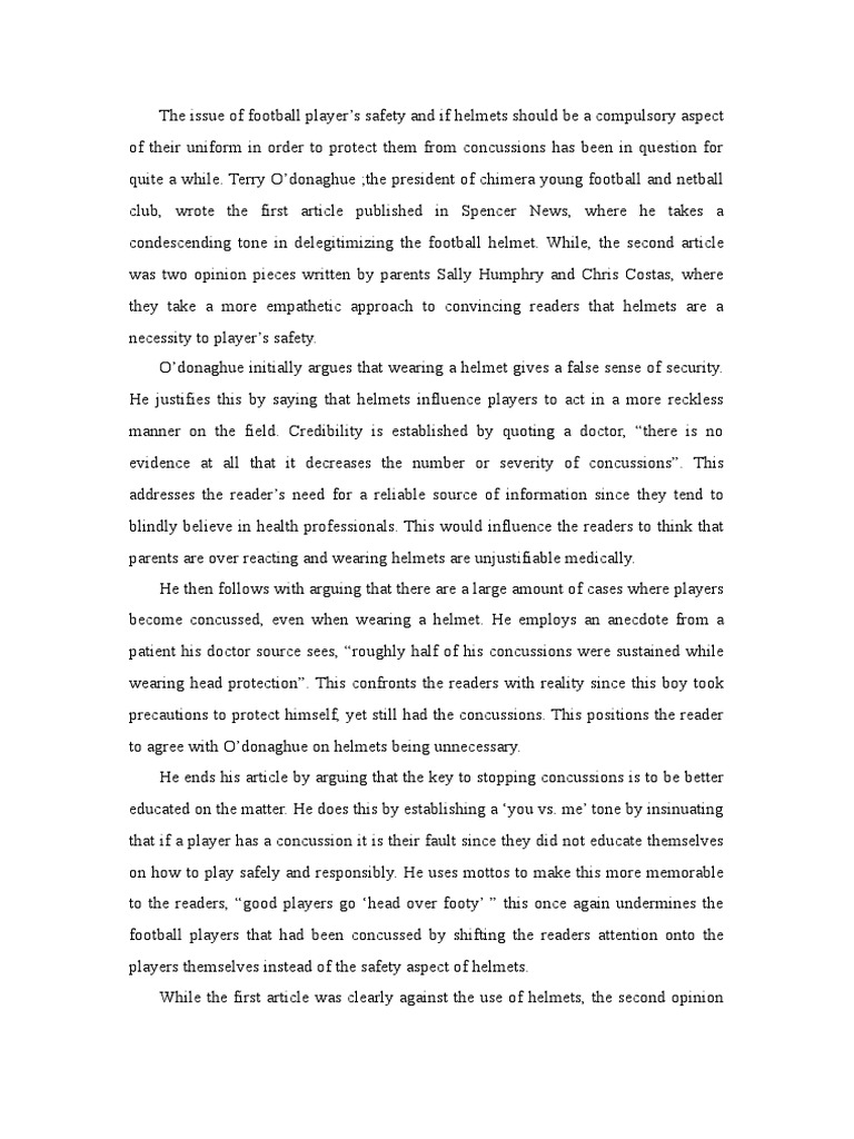 Vce English Language Analysis PDF Concussion