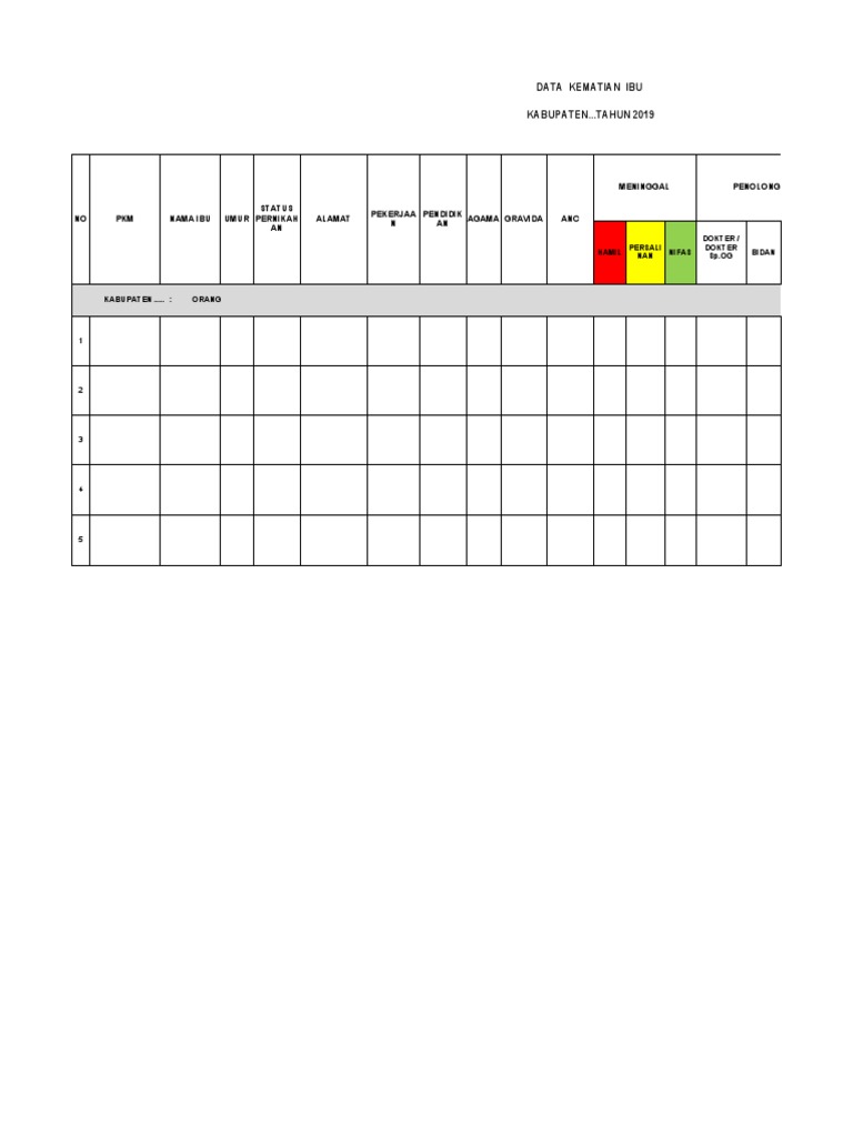 Format data kematian ibu pdf
