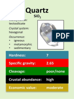 Classifica (On: Crystal System: Occurrence:: Tectosilicate Hexagonal - Igneous - Metamorphic - Sedimentary