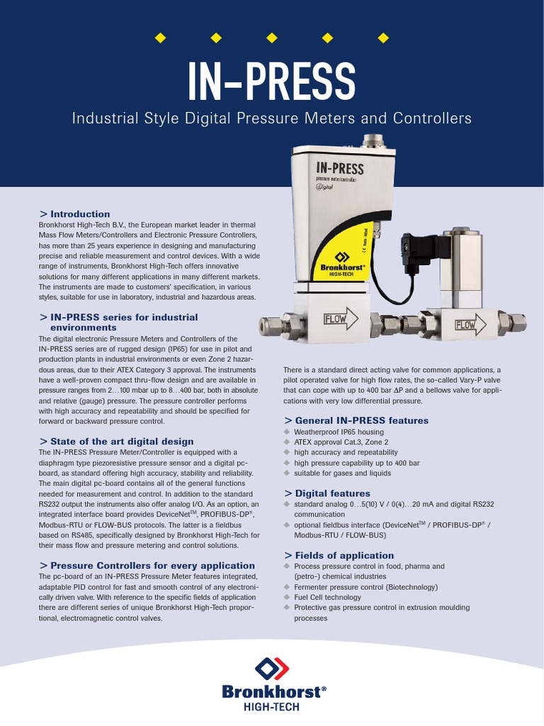 IN-PRESS Industrial style Pressure Meters / Controllers