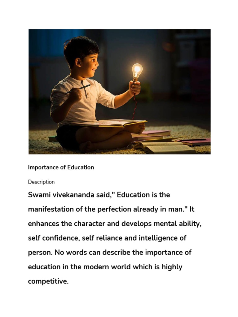 Importance of Education in Modern Society | PDF