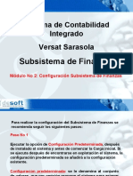 Configuración Subsistema de Finanzas