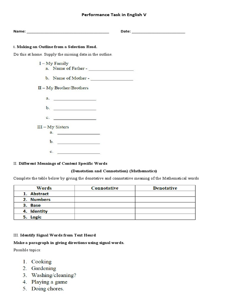 Performance Task in English V | PDF | Computers