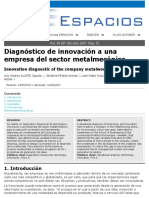 Diagnóstico de Innovación A Una Empresa Del Sector Metalmecánico