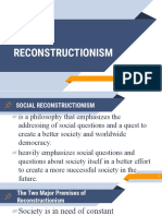 SOCIAL RECONSTRUCTIONISM AND EDUCATION