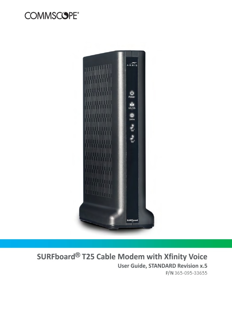 Surfboard T25 Cable Modem With Xfinity Voice User Guide, Standard