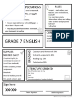 Grade 7 English: Homework Expectations