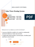 Solar Water Heating System: Closed-Loop Control