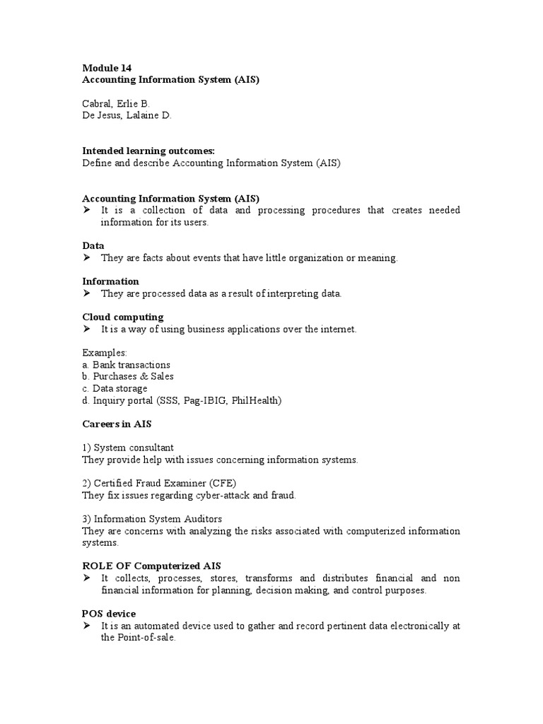 Understanding Accounting Information Systems | PDF | Point Of Sale ...
