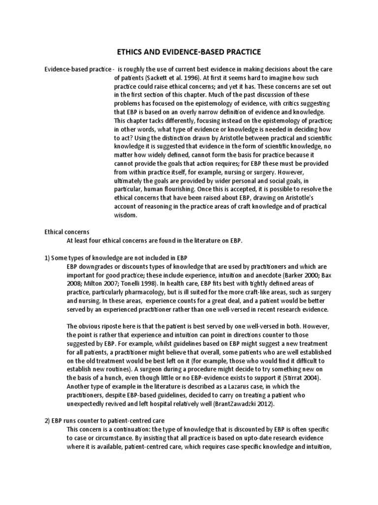 Ethics And Evidence Based Practice Download Free Pdf Randomized