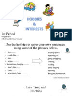 Clase de Sports Hobbies and Interests