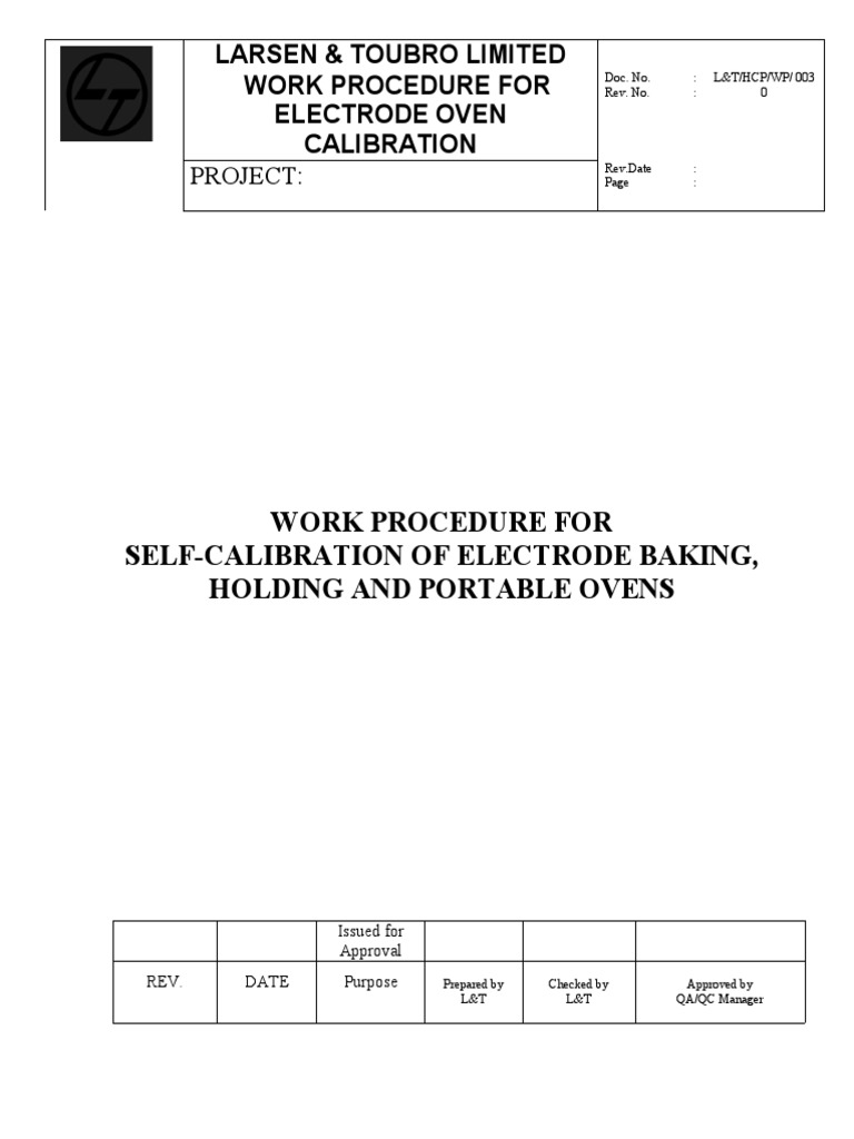 03 Oven Calibration Procedure PDF Calibration Metrology