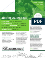 wpu summer camps flyer july 12-15 2021