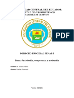 Derecho Procesal Penal I: Jurisdicción, competencia y motivación