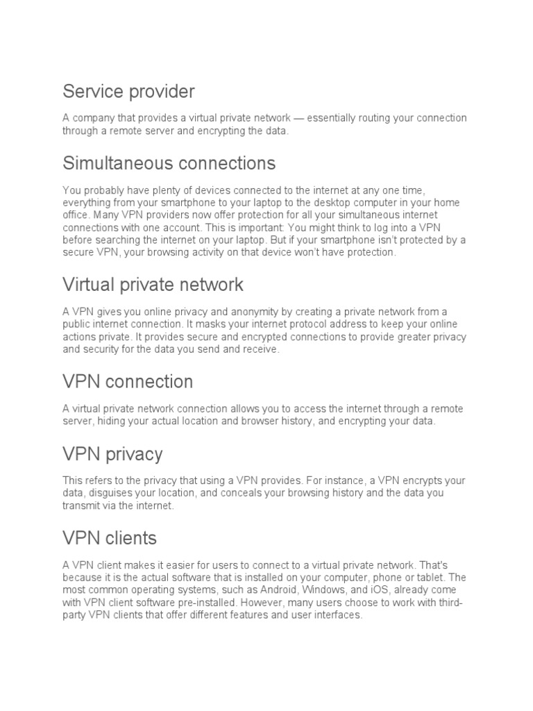 VPN Serv Prov | PDF | Virtual Private Network | Internet