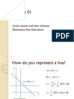 Linear Systems and Their Solutions Elementary Row Operations