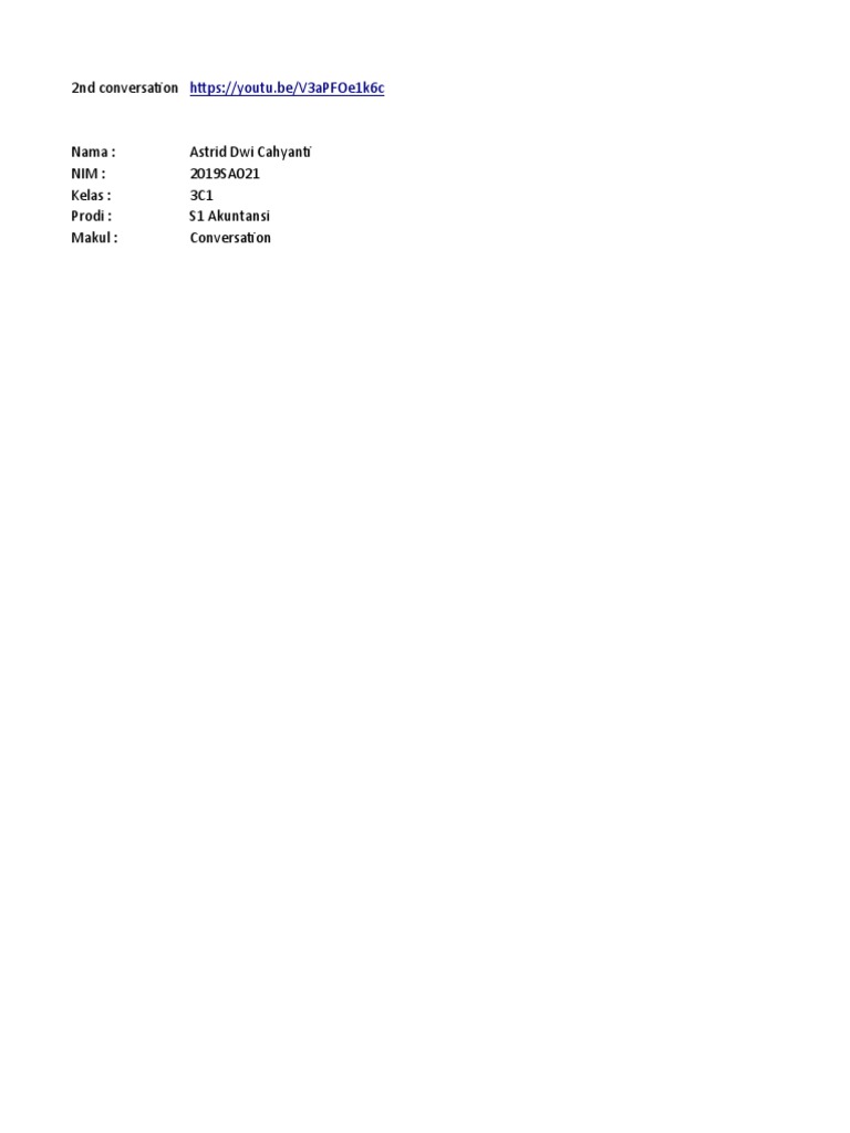 2nd Conversation | PDF