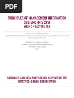 Principles of Management Information Systems (Mis 215) : Week 3 - Lecture 1&2