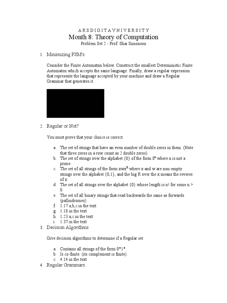 Problems Set 2 | PDF | String (Computer Science) | Metalogic