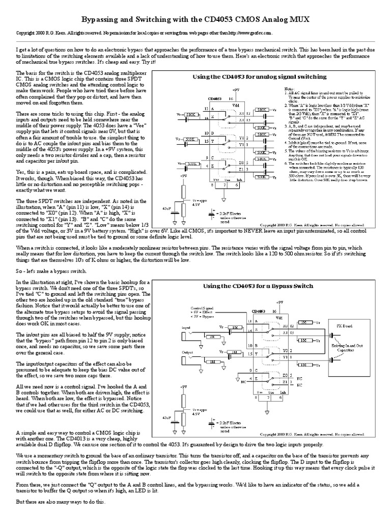 Cd4053 Switch Logic Gate