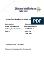 Course Title: Product Development: Submission Date: 17/11/2020