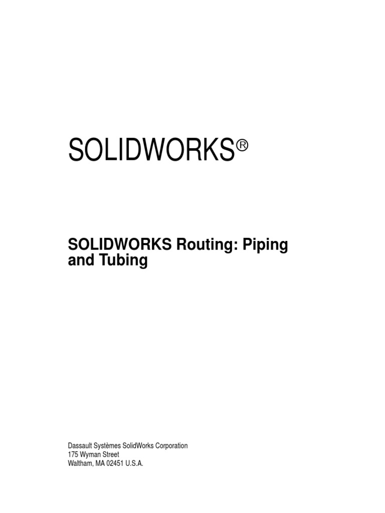Solidworks SOLIDWORKS Routing Piping and Tubing PDF Pipe (Fluid
