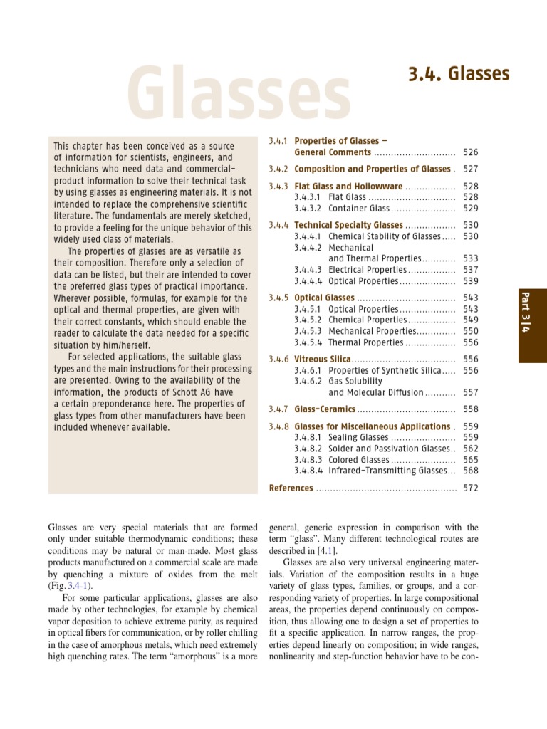 3.4. Glasses | PDF | Glasses | Silicon Dioxide