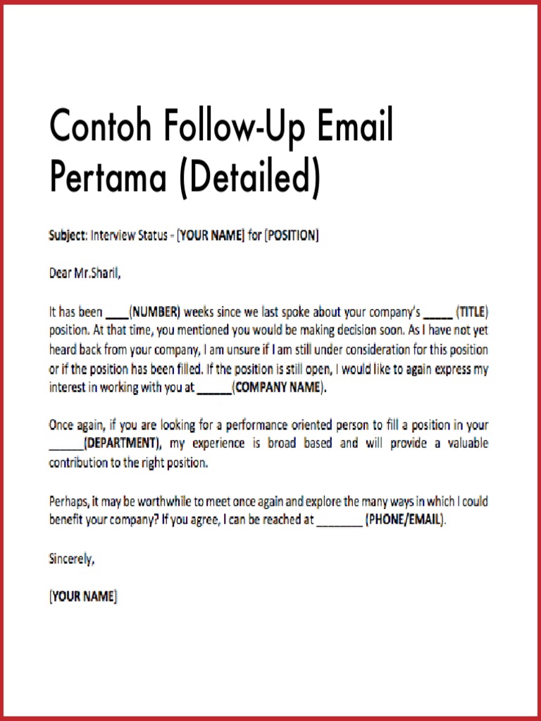 Contoh Follow-Up Email | PDF