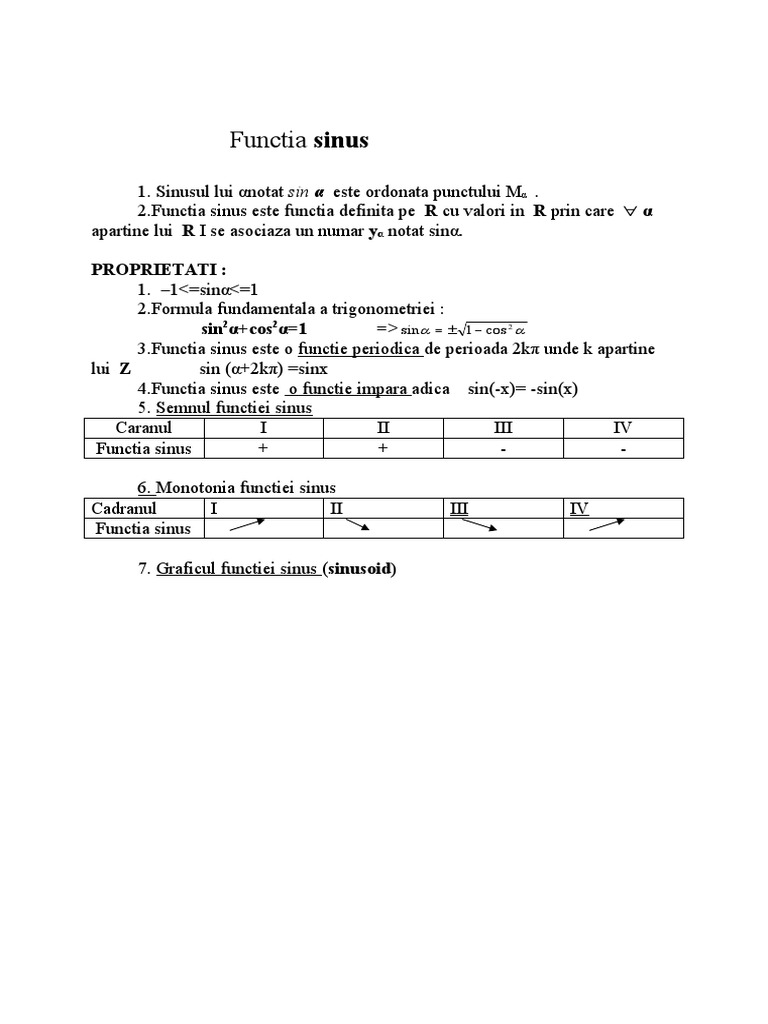 Functii Cos Sin