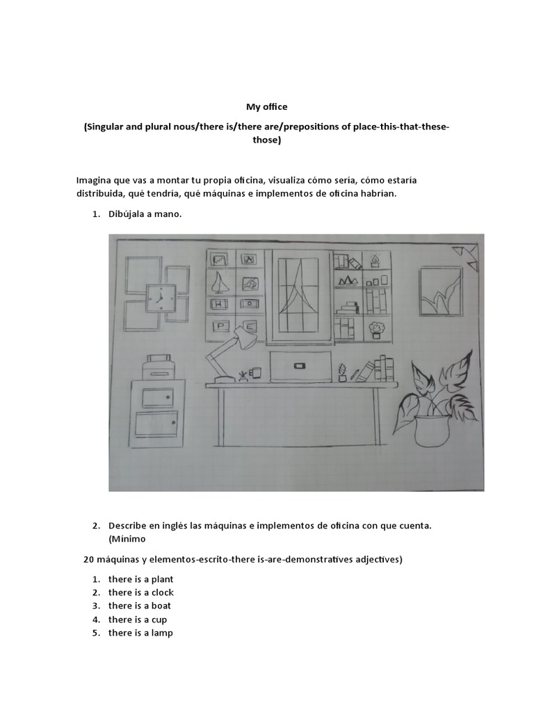 My Office (Singular and Plural Nous/there Is/there Are/prepositions of
