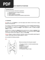 Lesson 1: Basic Concepts of Functions