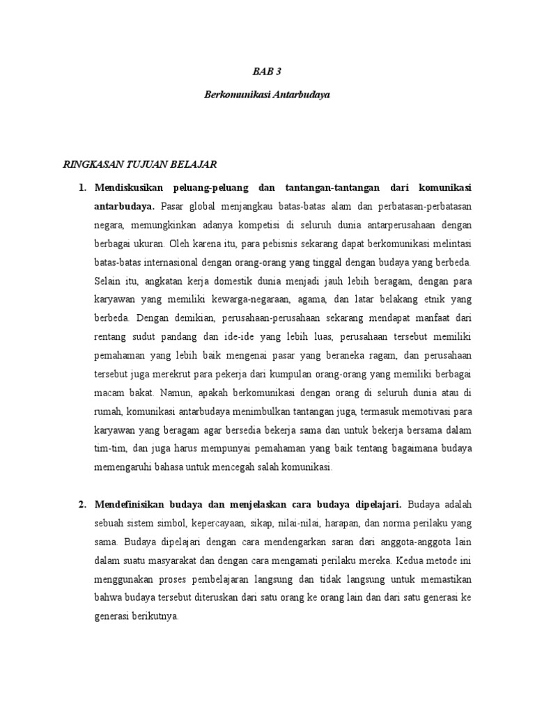 Tantangan dan Peluang Komunikasi Lintas Budaya | PDF | Kajian Bahasa Asing