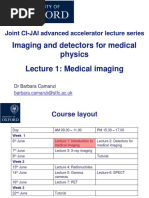 Imaging and Detectors For Medical Physics Lecture 1: Medical Imaging