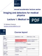 Imaging and Detectors For Medical Physics Lecture 1: Medical Imaging